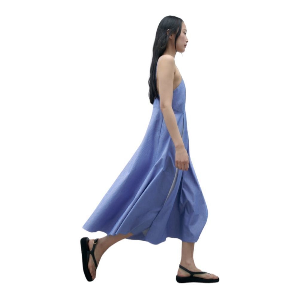 Zara Blue and White Midi Dress - Picture 8 of 10